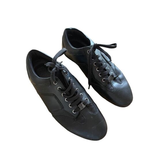 Versace Collection Mens Black Leather Lace Up Running Sneakers Size 42 - Picture 6 of 8